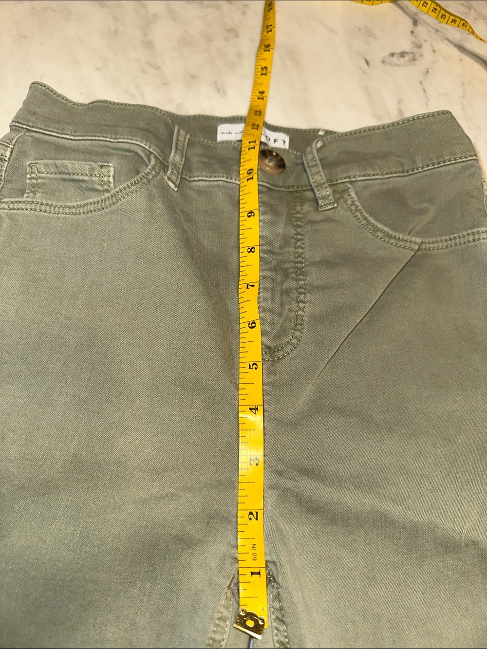 LOFT Olive Green High-Rise Cropped Jeans size 2 - Picture 7 of 10